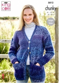 Knitting Pattern - King Cole 5812 - Autumn Chunky - Ladies Cardigans